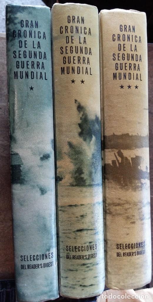 Militaria: 3 tomos Gran cr&oacute;nica de la Segunda Guerra Mundial, con fotograf&iacute;as