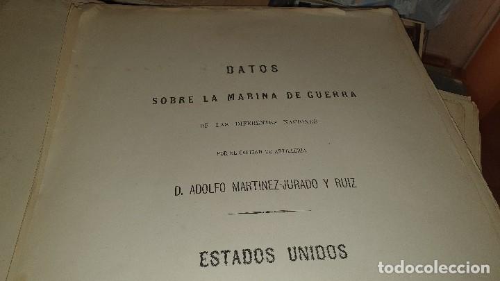 Military Antiques: Datos sobre la marina de guerra de las diferentes naciones, estados unidos, martinez-jurado, 1898