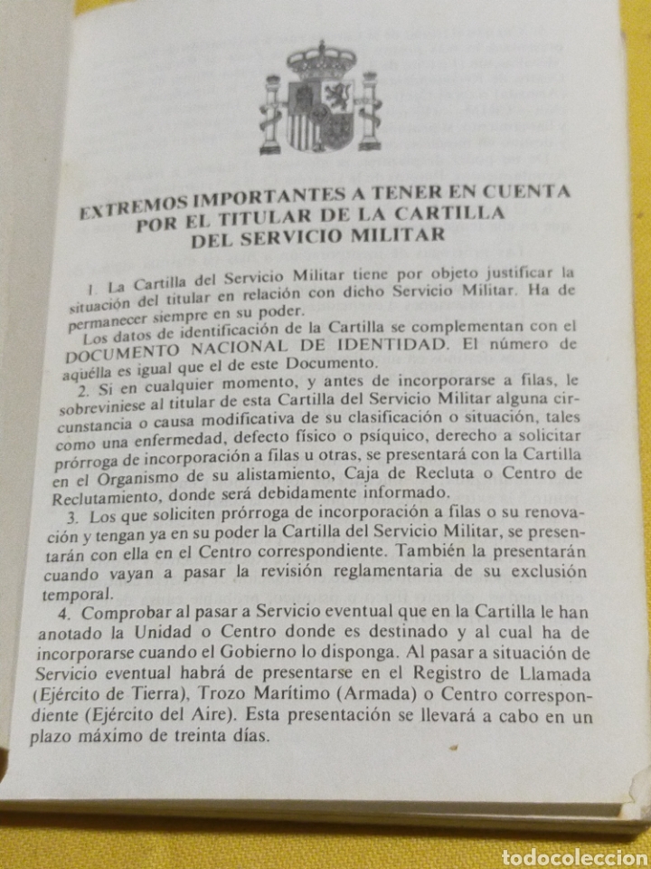 Militaria: CARTILLA MILITAR 1986 FUERZAS ARMADAS