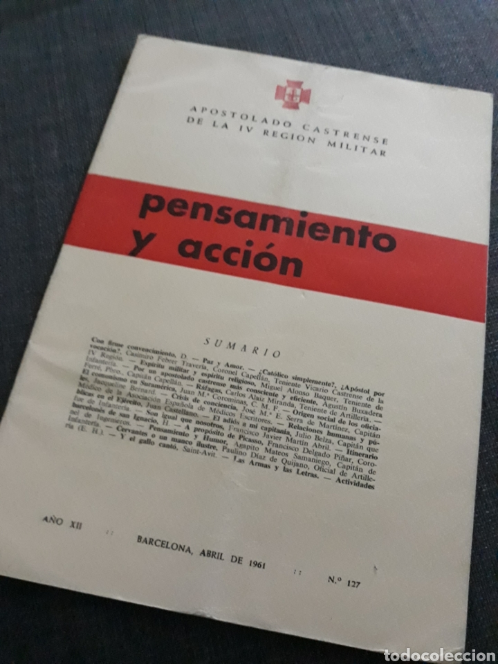 Militaria: REVISTA PENSAMIENTO Y ACCION N&deg; 127 . APOSTOLADO CASTRENSE IV REGION MILITAR