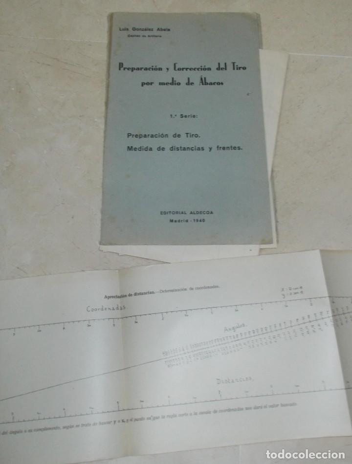 Militaria: Preparaci&oacute;n y Correcci&oacute;n del Tiro por medio de &aacute;bacos. 1940. Gonzalez Abela