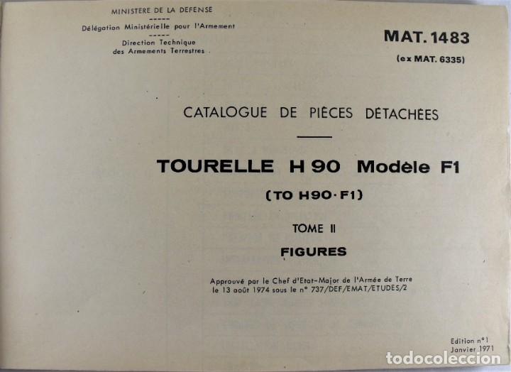 Militaria: MANUAL PANHARD MAT 1483 TOMO II FIGURES CATALOGUE DE PIECES DETACHEES TOURELLE HE 90 MODELE F1