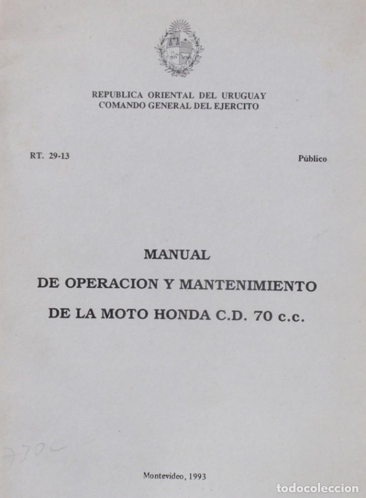 Militaria: Manual Operacion Mantenimiento Moto Honda C.d. 70 Cc Original Ejercito Uruguay militar