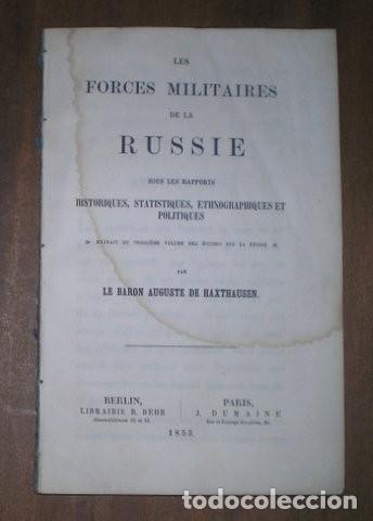 Militaria: HAXTHAUSEN, AUGUSTE DE: LES FORCES MILITAIRES DE LA RUSSIE SOUS LES RAPPORTS HISTORIQUES. 1853
