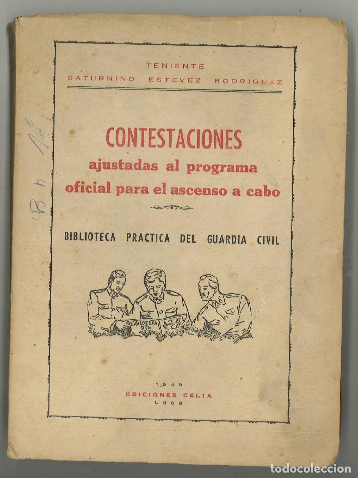 Militaria: Enciclopedia profesional para el Guardia Civil. 1949. Contestaciones para el ascenso a cabo
