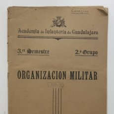 Militaria: 7 CONFERENCIAS DE ORGANIZACIÓN MILITAR. ACADEMIA INFANTERIA DE GUADALAJARA. 1941. L. VALERO. CAMPINS. Lote 250331405