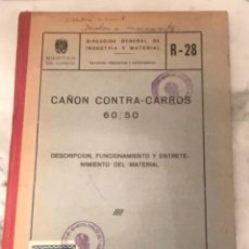 Militaria: LIBRO CAÑÓN CONTRA CARROS 60/50 AÑO 1955.. Lote 251926865