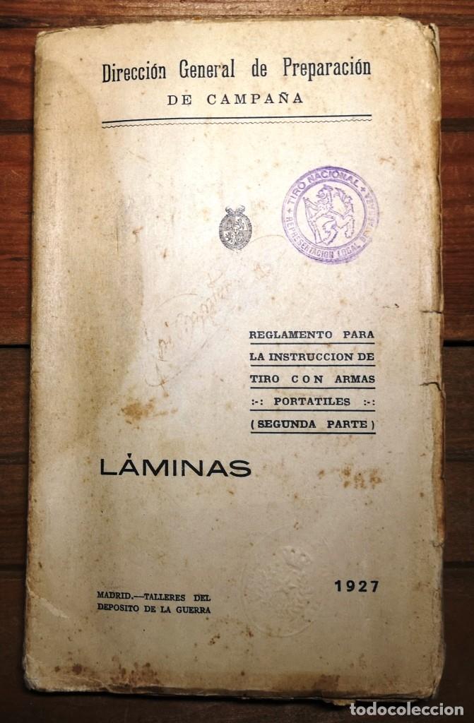 Militaria: L&aacute;minas para la instrucci&oacute;n de tiro con armas port&aacute;tiles. 1927