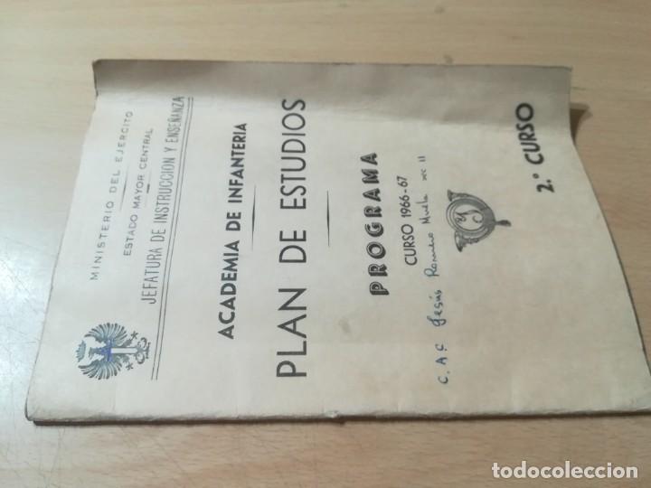 Militaria: PLAN DE ESTUDIOS / ACADEMIA DE INFANTERIA TOLEDO / 1966 - 67 / AH18