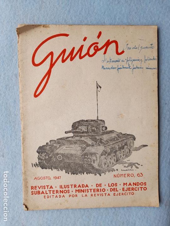 Militaria: Gui&oacute;n. Revista Mandos Subalternos. n&ordm; 63. Agosto de 1947