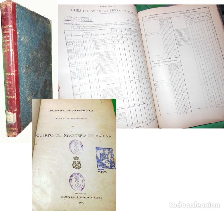 Militaria: REGLAMENTO CUERPO DE INFANTERIA DE MARINA. 1901