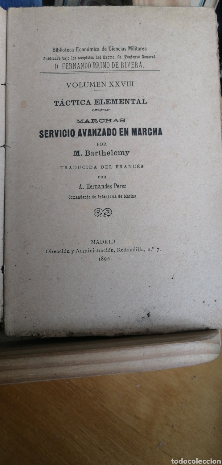Militaria: 1892 Tactica. marcha, Servicio avanzado. M. Barthelemy Biblioteca de Ciecias militare