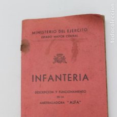 Militaria: AMETRALLADORA ALFA DESCRIPCION Y FUNCIONAMIENTO, 1946. Lote 282066758
