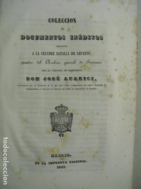 Militaria: 1847 COLECCION DE DOCUMENTOS RELATIVOS A LA C&Eacute;LEBRE BATALLA DE LEPANTO