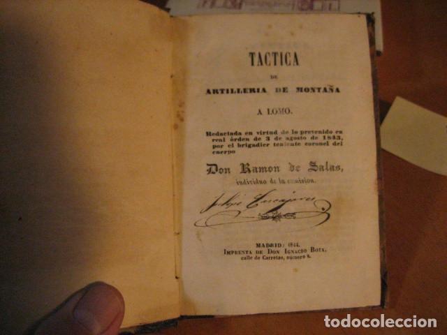 Militaria: TACTICA DE ARTILLERIA DE MONTA&Ntilde;A A LOMO DON RAMON DE SALAS 1844