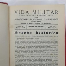 Militaria: VIDA MILITAR. REVISTA TÉCNICA PROFESIONAL PARA SUBOFICIALES Y ASIMILADOS. 1935. MEDIA PIEL. Lote 301486313