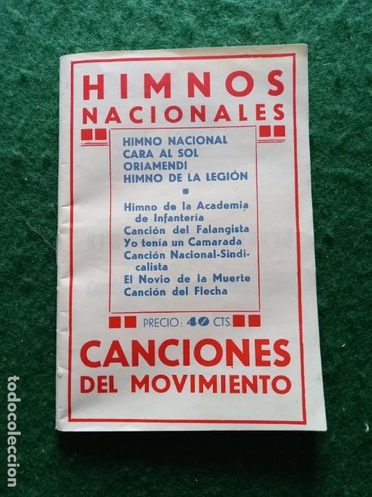 Militaria: Libro Himnos Nacionales. Canciones del Movimiento