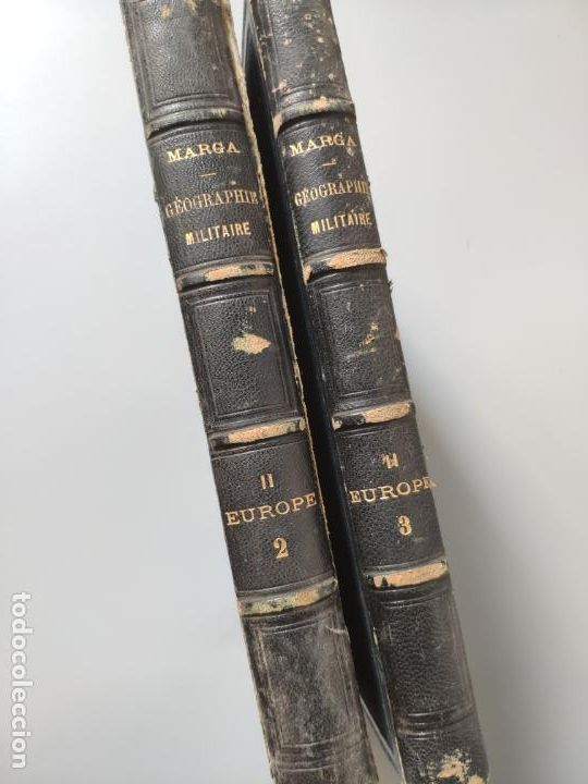 Militaria: Antiguos 2 libro G&Eacute;OGRAPHIE MILITAIRE, geografia militar. Tomos II y III. Paris, 1884