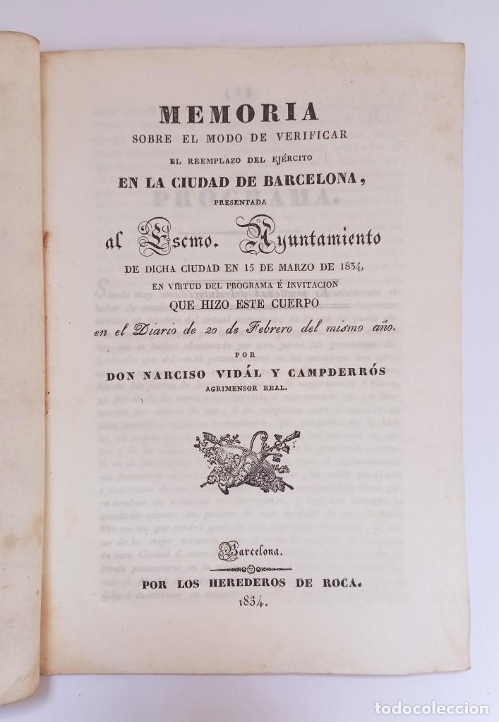 Military Antiques: Narciso Vid&aacute;l y Campderr&oacute;s - Memoria sobre el modo de verificar el reemplazo del ej&eacute;rcito ... 1834