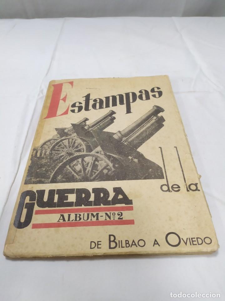 Militaria: Estamos de guerra. De Bilbao a Oviedo. &Aacute;lbum n&uacute;mero 2. Editorial Nacional. 1937