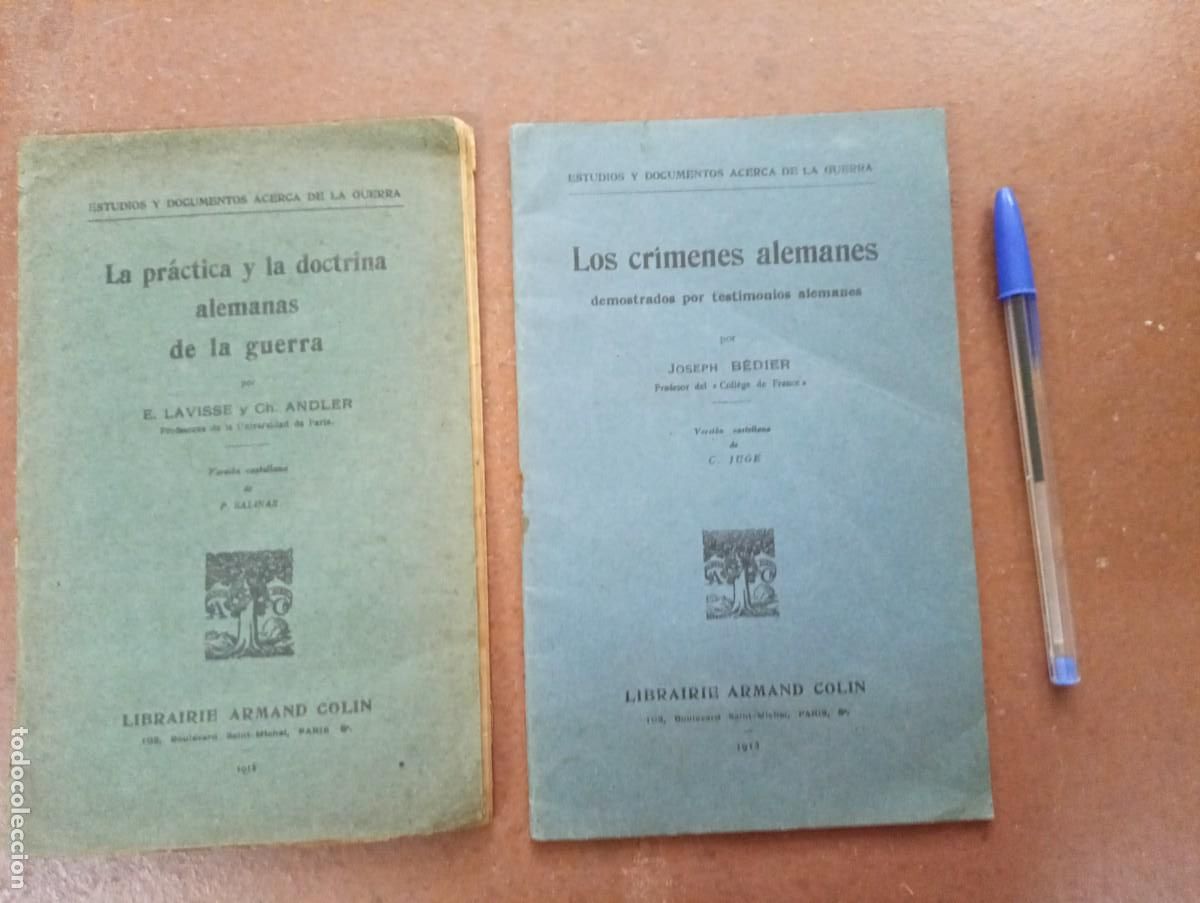 Militaria: Lote de dos ejemplares de Estudios y Documentos Acerca de la Guerra - 1915 I Guerra Mundial.