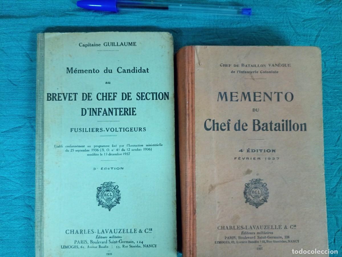 Militaria: Lote de 2 libros frances 1937 y 1938 de Infanter&iacute;a. Paris - Francia. Epoca guerra civil.