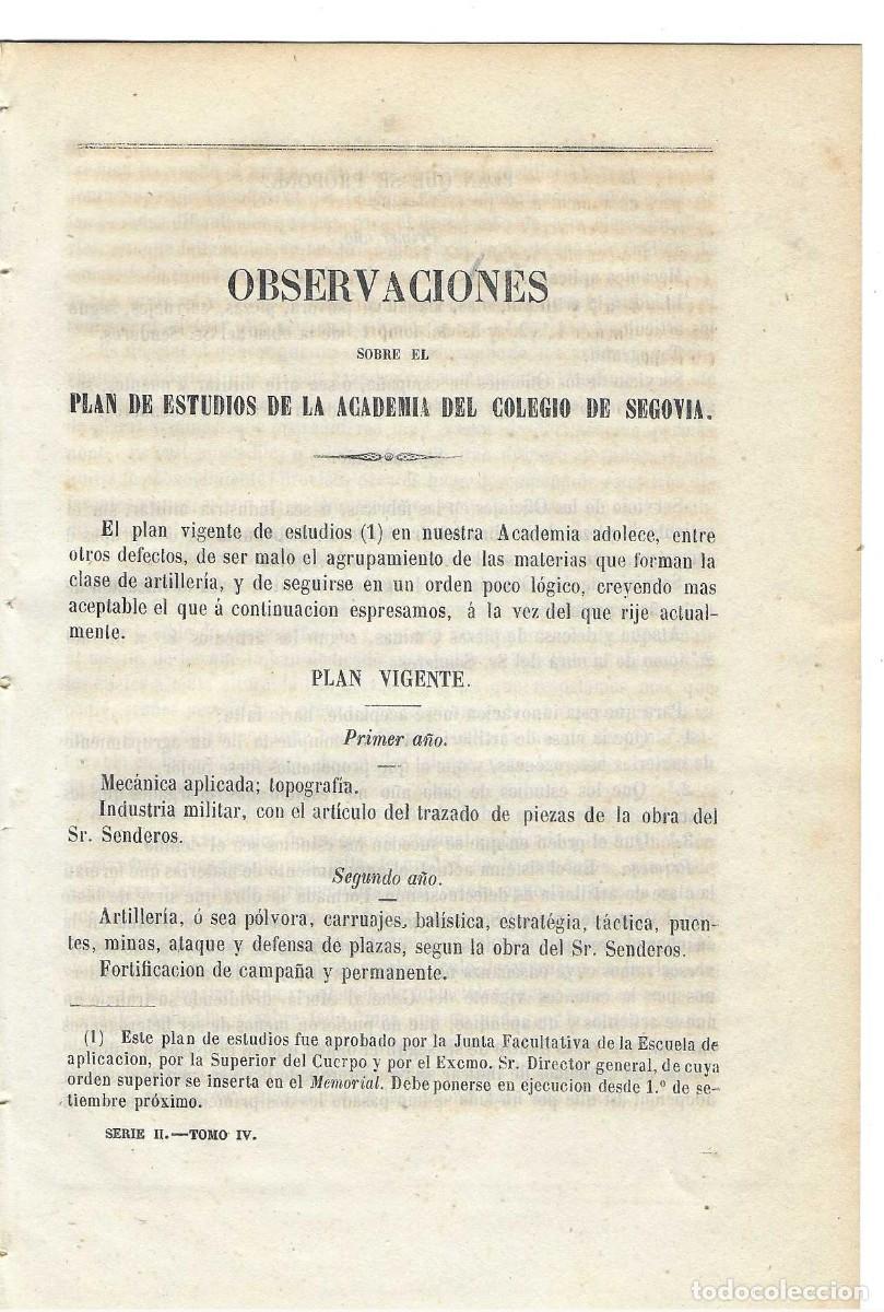 Militaria: PLAN DE ESTUDIOS DE LA ACADEMIA DEL COLEGIO DE SEGOVIA. Fernando Vald&eacute;s Hector. 1864