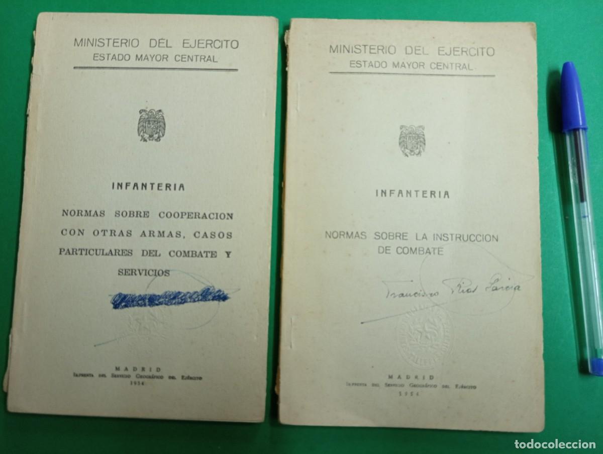 Militaria: Lote de 2 libros Ministerio Ej&eacute;rcito - Infanter&iacute;a. Normas de Combate / Normas Cooperaci&oacute;n ...