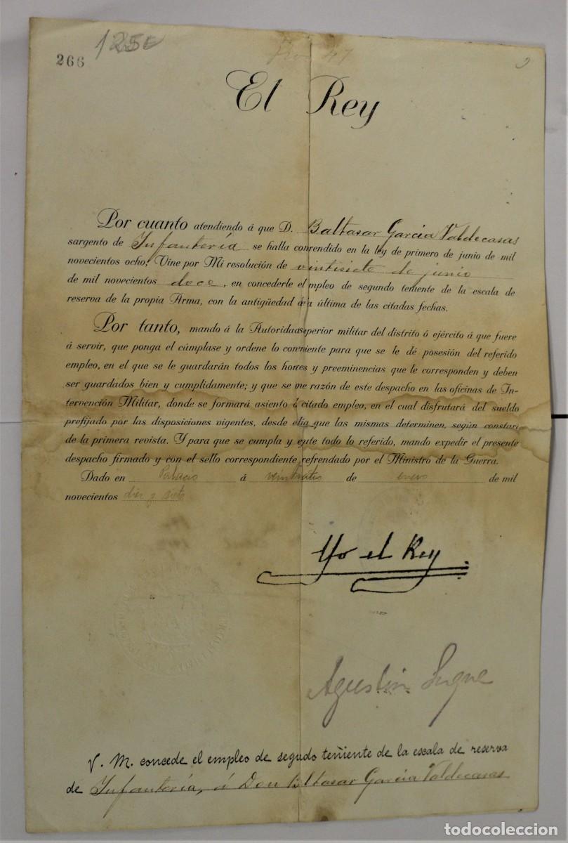Militaria: DOCUMENTO MILITAR 1917 FIRMA REY