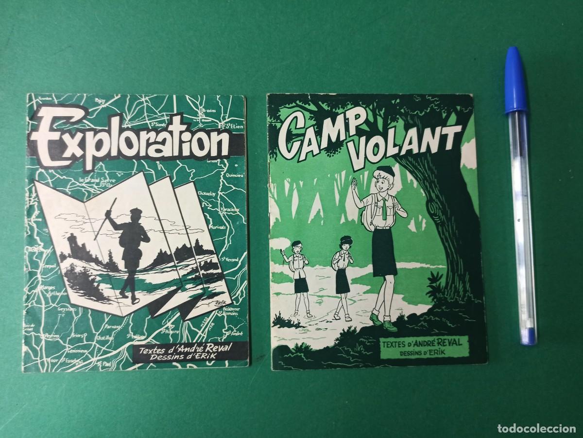 Militaria: 2 Revista libro de boy scouts. Exploration. Camp Volant. En franc&eacute;s.