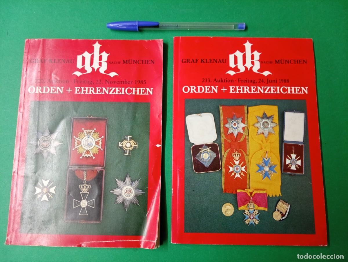 Militaria: Lote de 2 libros Cat&aacute;logos casa subastas Graf Klenau - Munchen Medallas a&ntilde;os 1985 - 1988.
