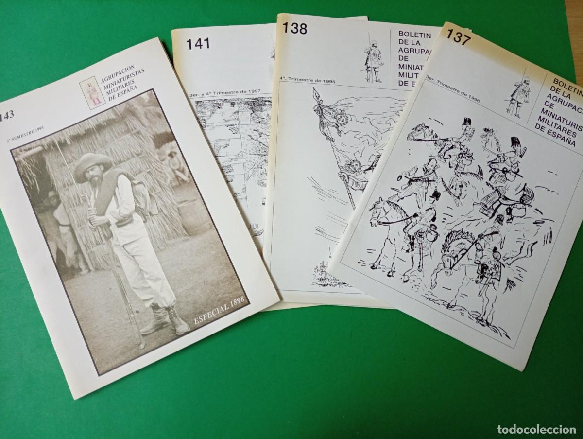 Militaria: Lote de 4 Boletines de la Agrupaci&oacute;n de Miniaturistas Militares de Espa&ntilde;a. Uno especial 1898.
