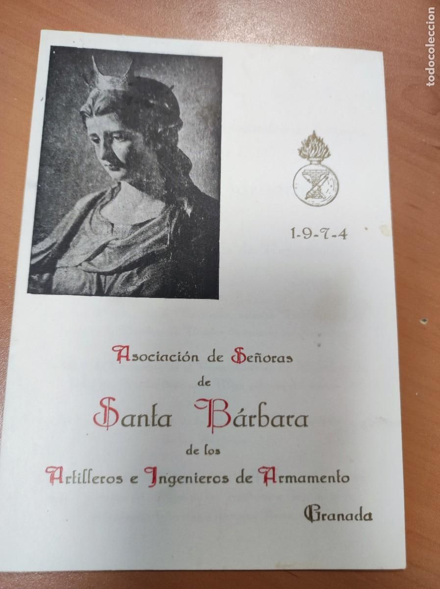 Militaria: TARJETA DE LOS CULTOS ASOCIACI&Oacute;N SE&Ntilde;ORA DE SANTA BARBARA DE LOS ASTILLEROS 1974