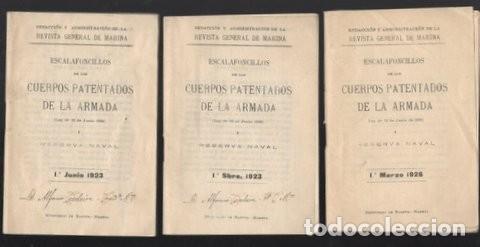 Militaria: ESCALAFONCILLOS DE LOS CUERPOS PATENTADOS DE LA ARMADA (junio y sept. 1923 y marzo 1926)