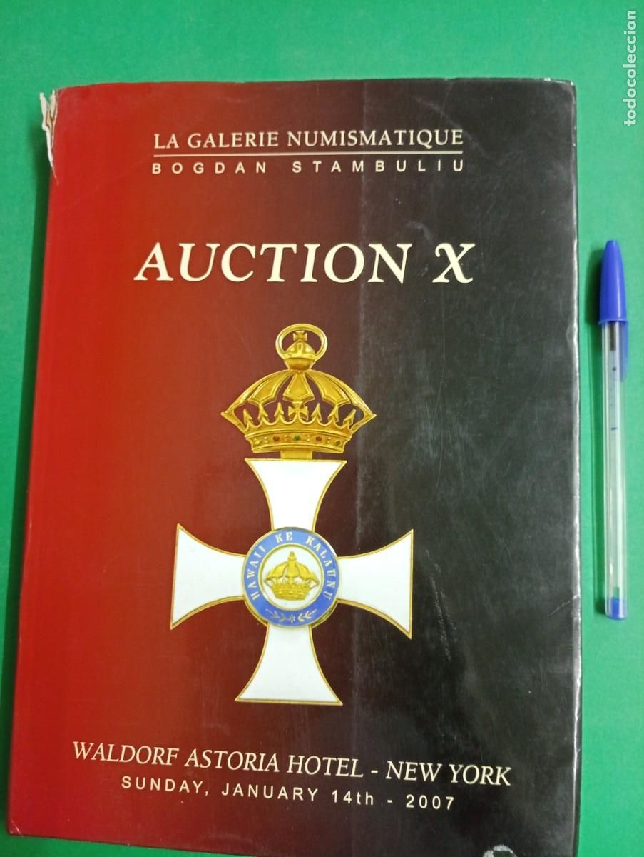 Militaria: Antiguo libro Cat&aacute;logo de Subasta de MEDALLAS. AUCTION X. New York 2007.