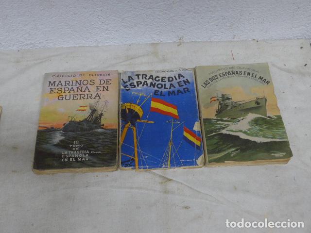 Militaria: Los 3 antiguos libros de La Tragedia espa&ntilde;ola en el mar, 1937, originales. Guerra civil.