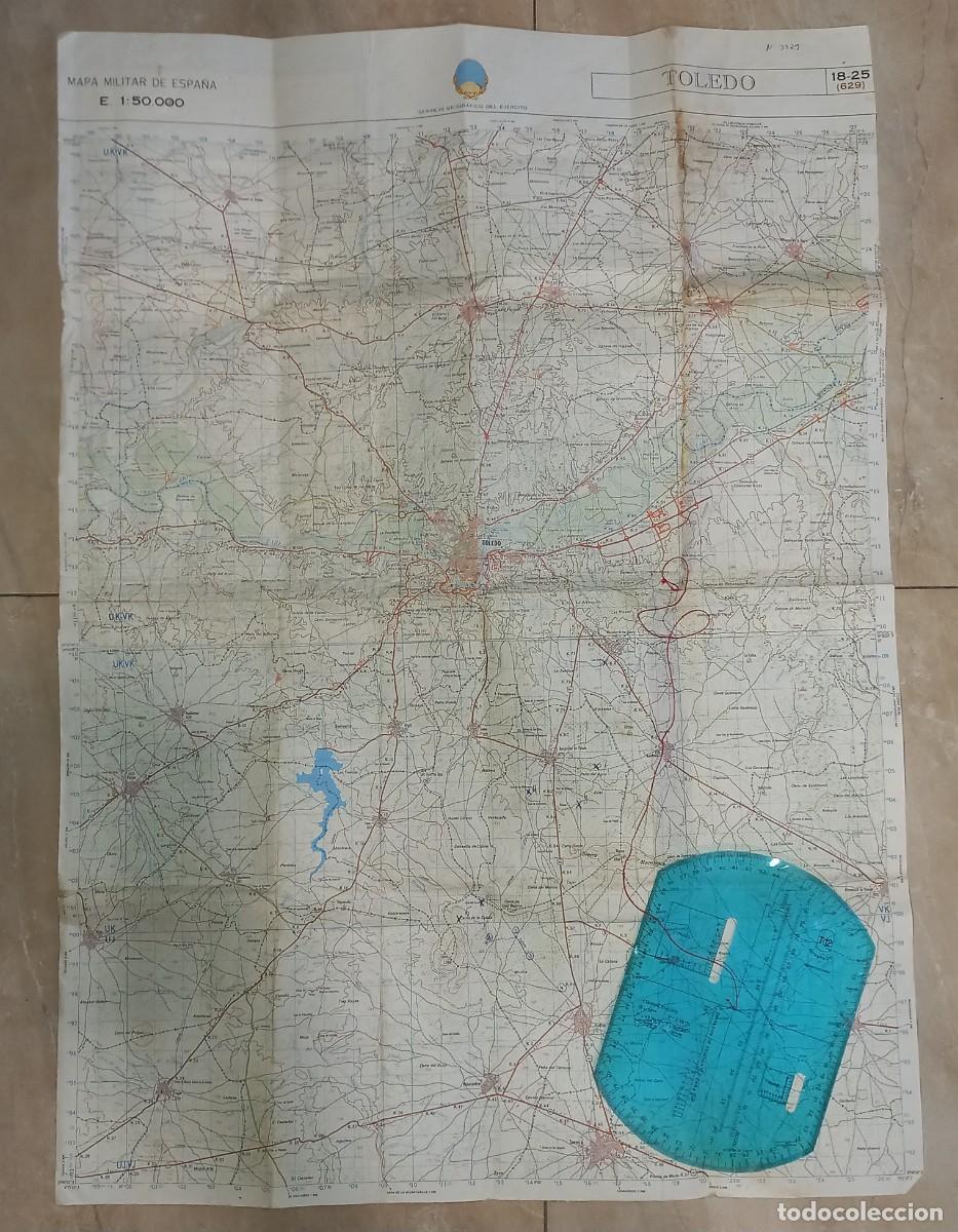 Militaria: MAPA MILITAR , EJERCITO DE TOLEDO CON DIAPASON DE PENDIENTES
