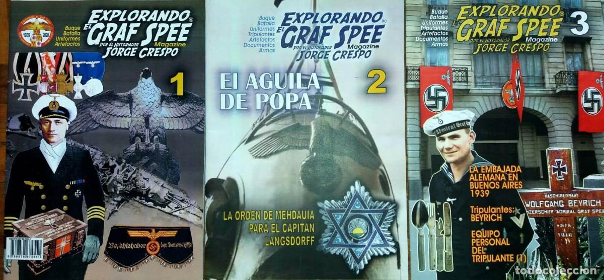 Militaria: COLECCION COMPLETA EXPLORANDO GRAF SPEE 3 COLOUR MAGAZINES BUQUE BATALLA UNIFORMES TRIPULANTES ARMAS