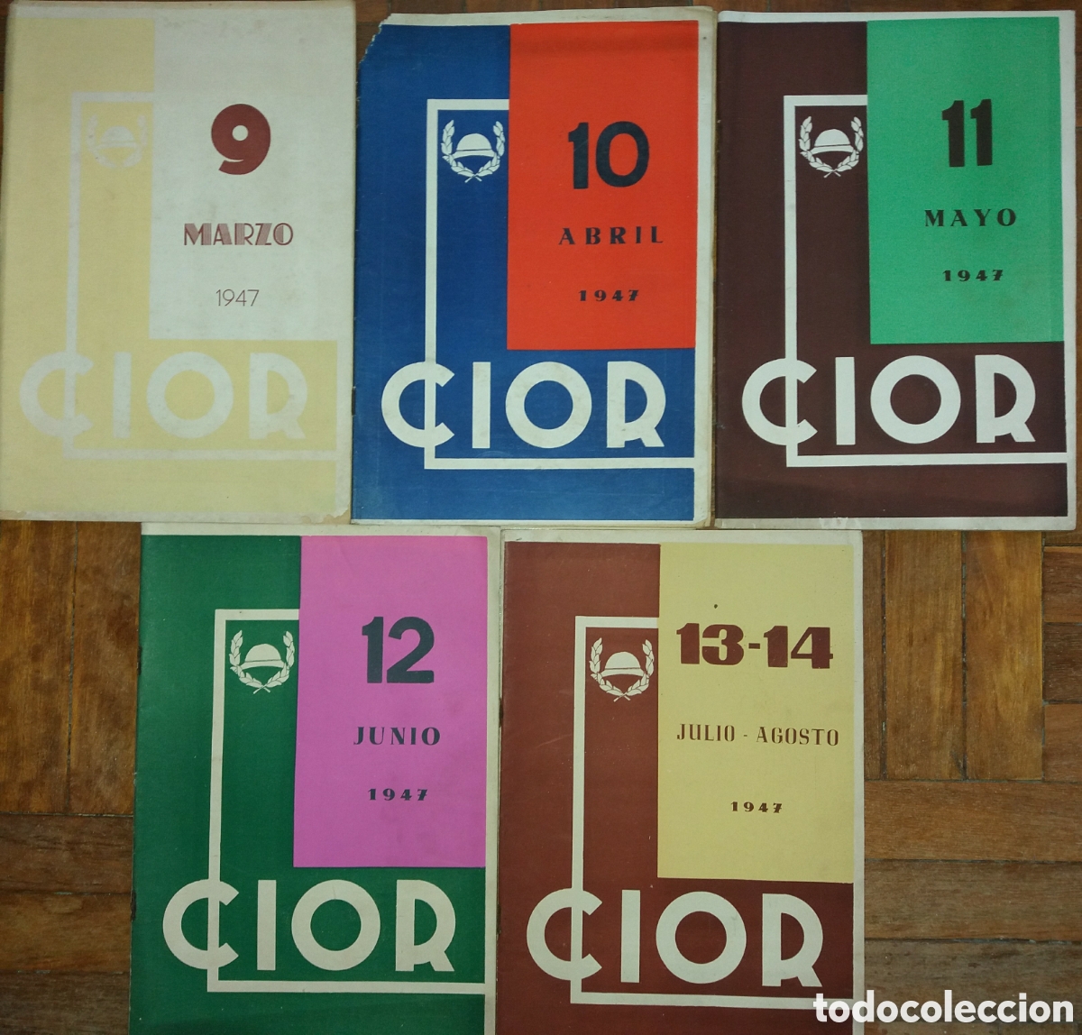Militaria: COLECCION DE REVISTAS CENTRO DE INSTRUCCION OFICIALES DE RESERVA DE URUGUAY NUMEROS 9 a 14 DE 1947