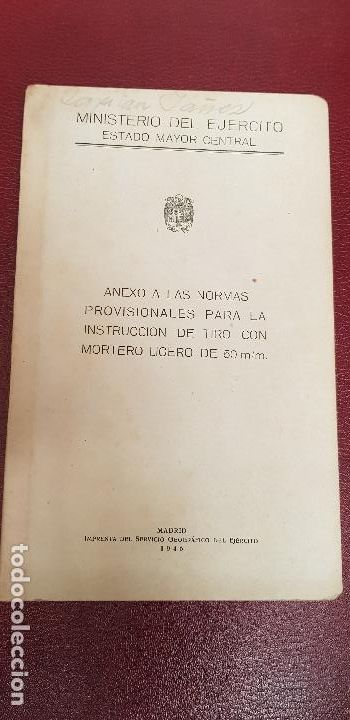 Militaria: INSTRUCCION DE TIRO DE MORTERO LIGERO