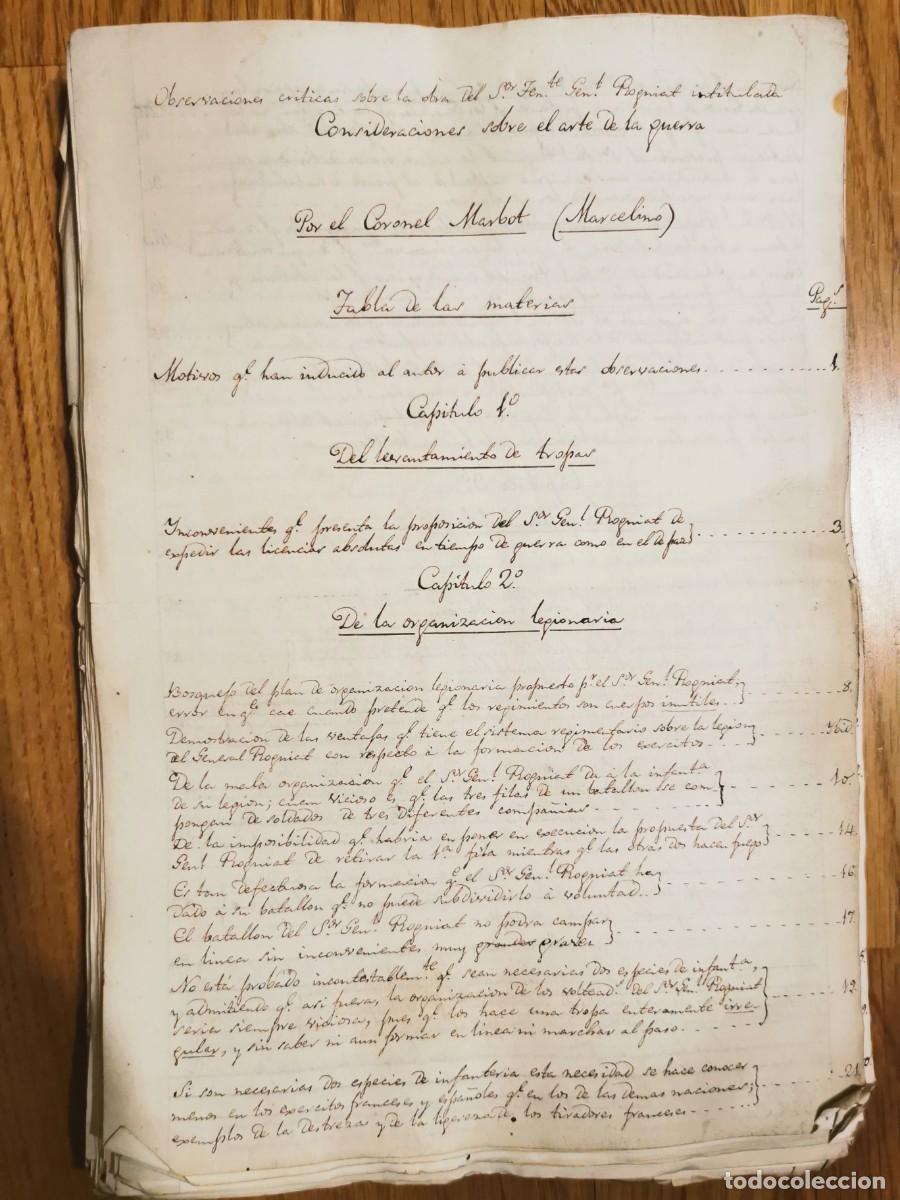 Militaria: Critica guerra manuscrito 234 p&aacute;ginas