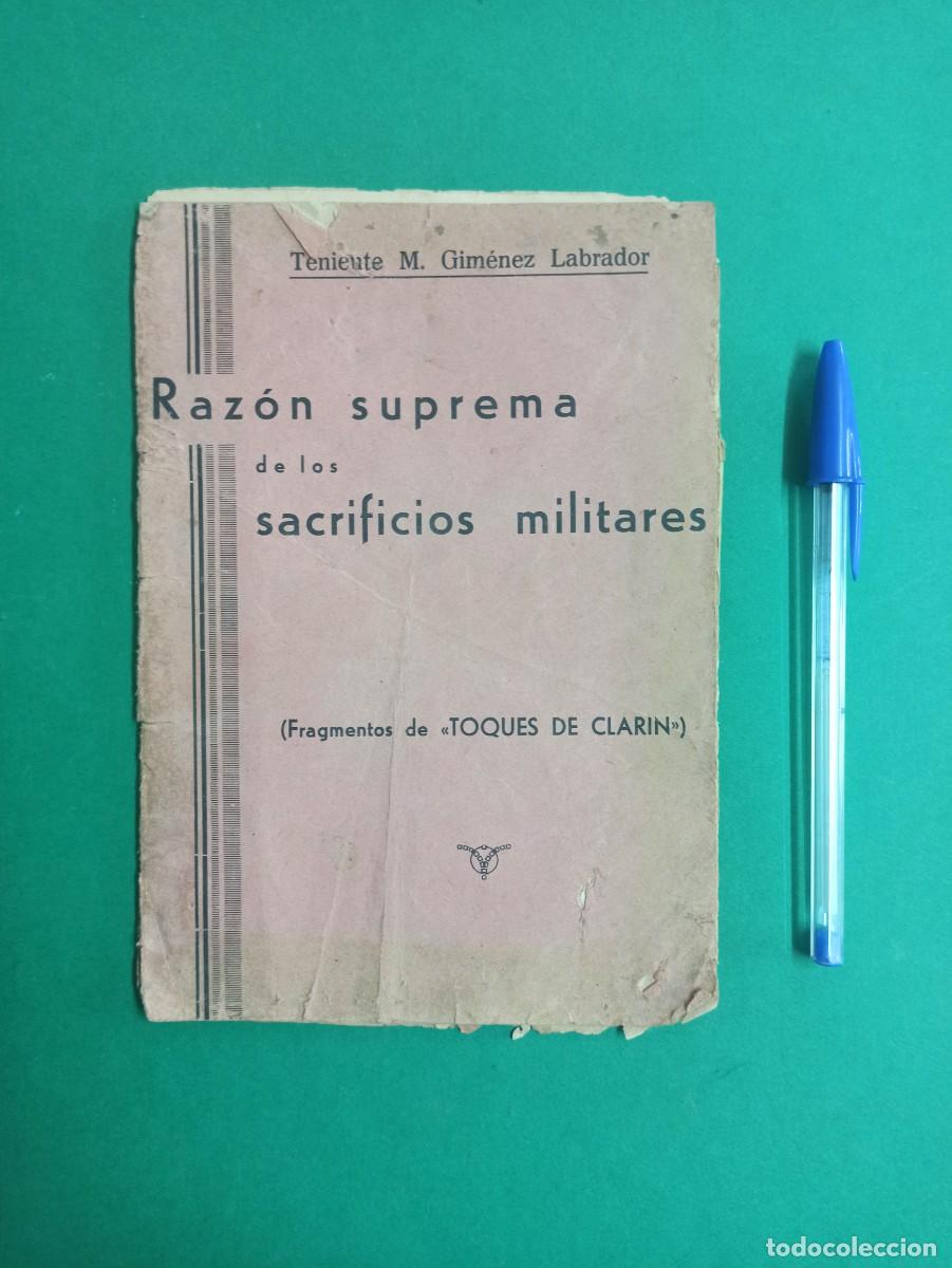 Militaria: Antiguo libro Raz&oacute;n suprema de los Sacrificios Militares. 1929.