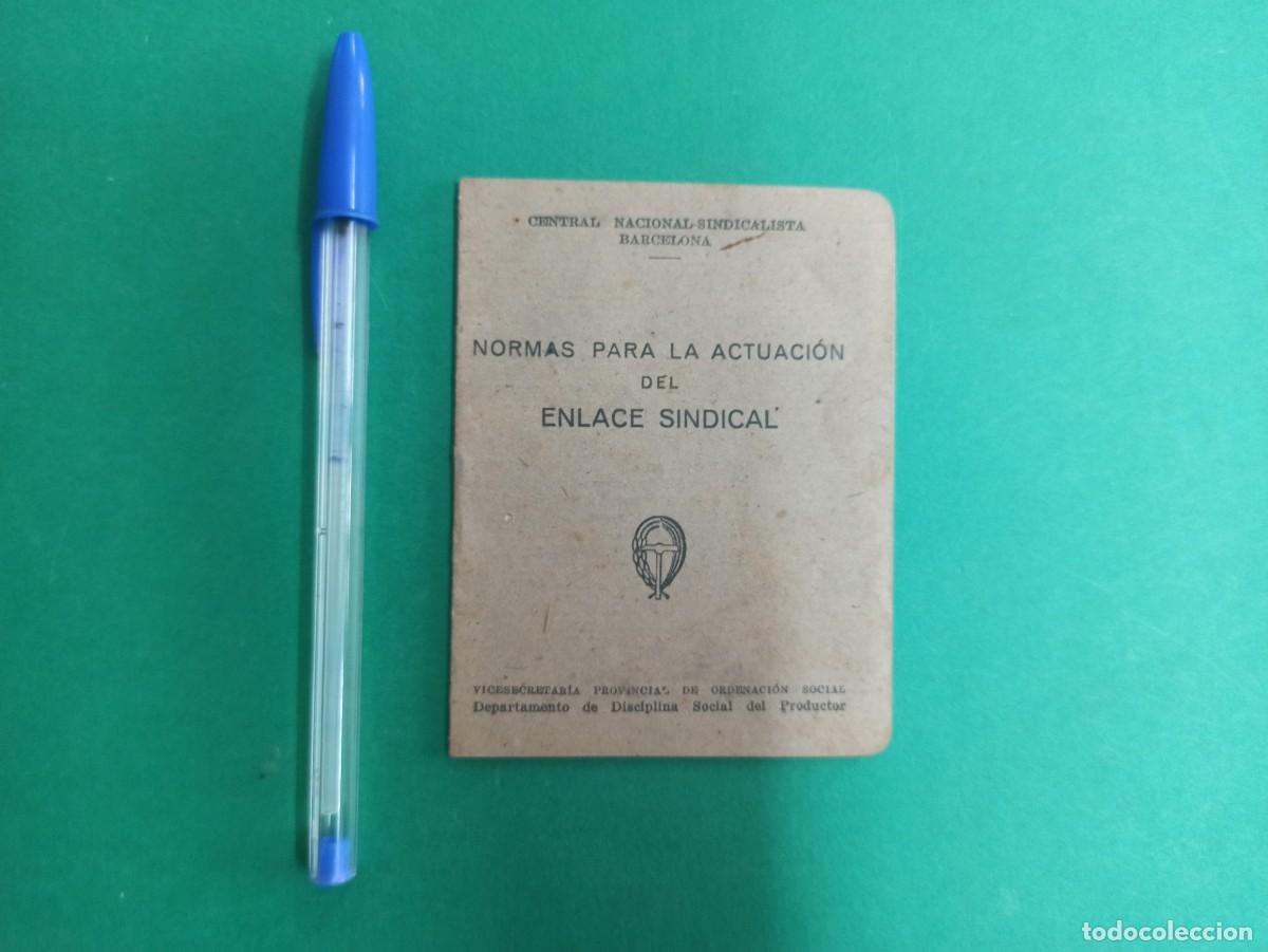 Militaria: Antiguo libro librito Normas para la actualizaci&oacute;n del enlace Sindical. CNS. Falange.