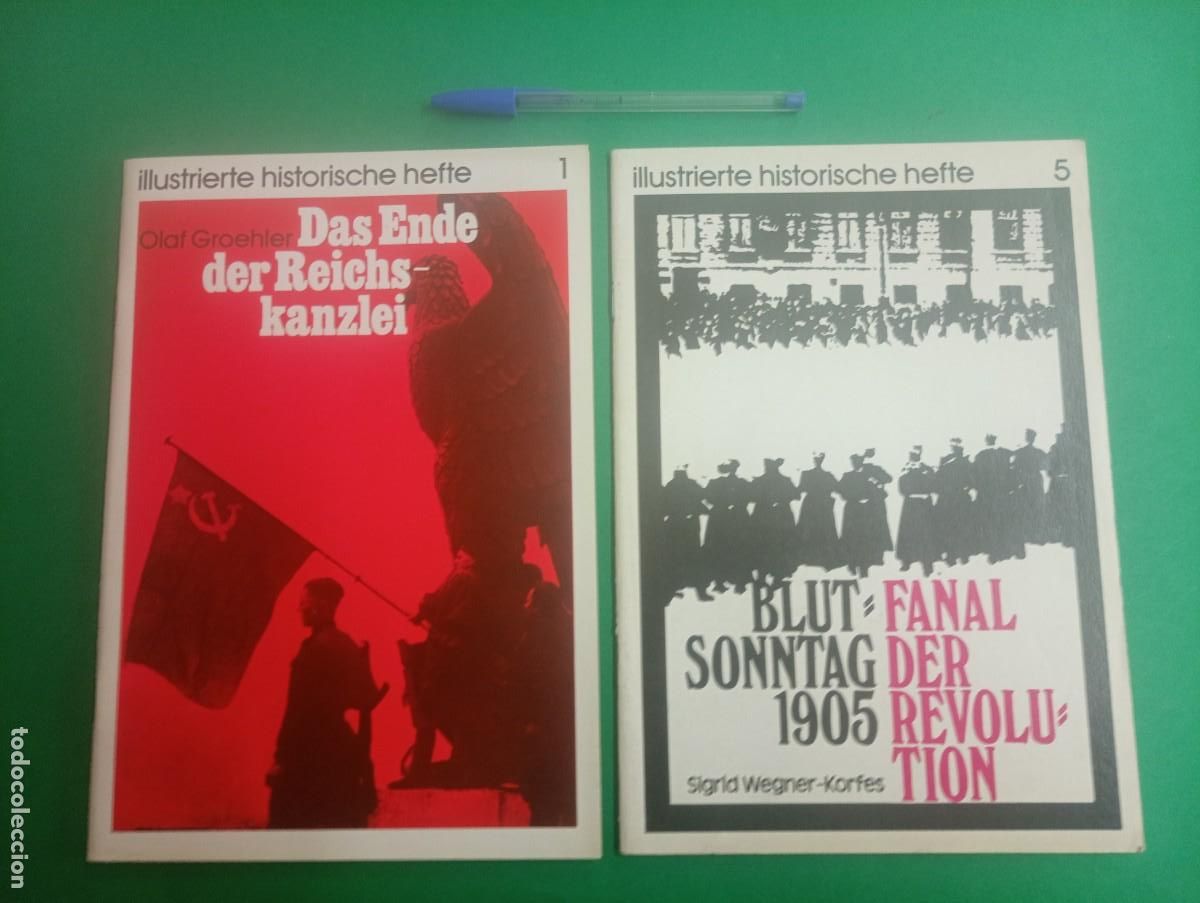 Military Antiques: Lote de 2 Revistas alemanas de historia. Ca&iacute;da de Berl&iacute;n 1945 / 1905 Revoluci&oacute;n Rusa. R.D.A.