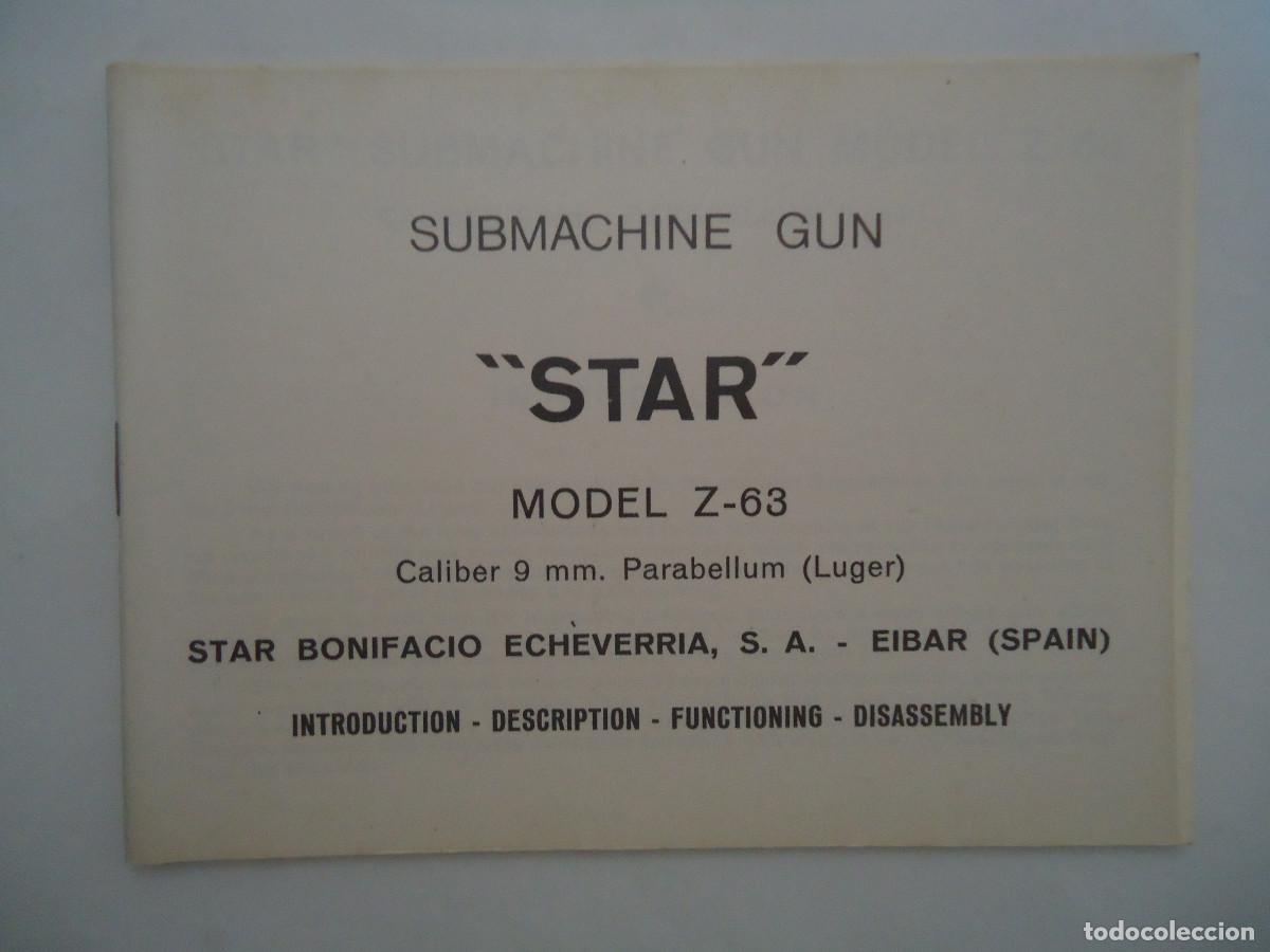 Militaria: CATALOGO DEL SUBFUSIL AMETRALLADOR STAR MODELO Z-63 EN CALIBRE 9mm. PARABELUM.EN INGLES. PP-8
