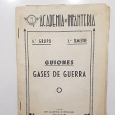 Militaria: ACADEMIA DE INFANTERIA DE GUADALAJARA 1944. GUIONES: GASES DE GUERRA