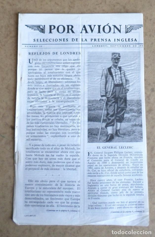 Militaria: POR AVION Selecciones de la prensa inglesa SETIEMBRE 194..
