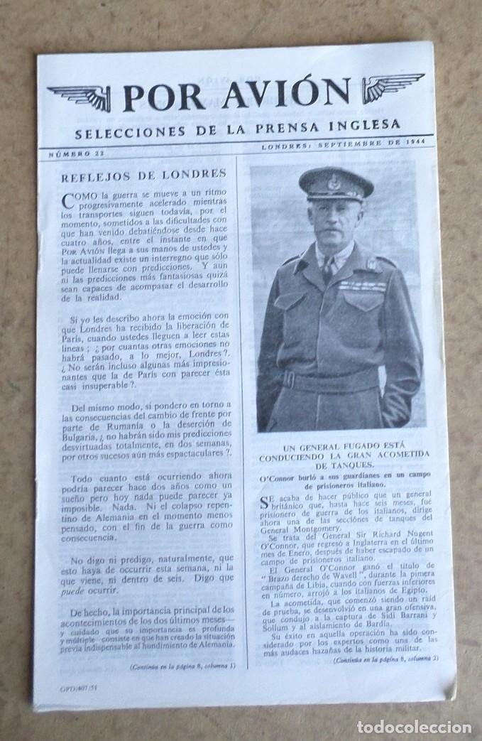 Militaria: POR AVION Selecciones de la prensa inglesa setiembre 1944