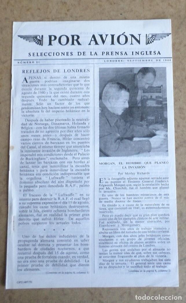 Militaria: POR AVION Selecciones de la prensa inglesa Setiembre 1944