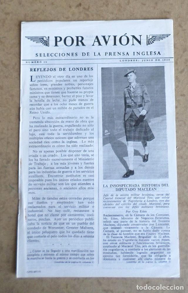 Militaria: POR AVION Selecciones de la prensa inglesa Julio 1944